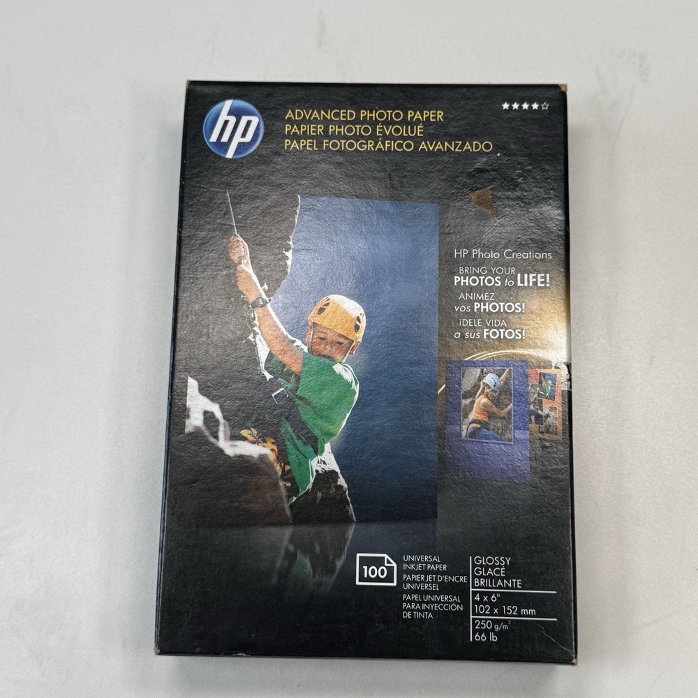 HP Advanced Photo Paper Glossy 100 Sheets 4"X6" Inkjet